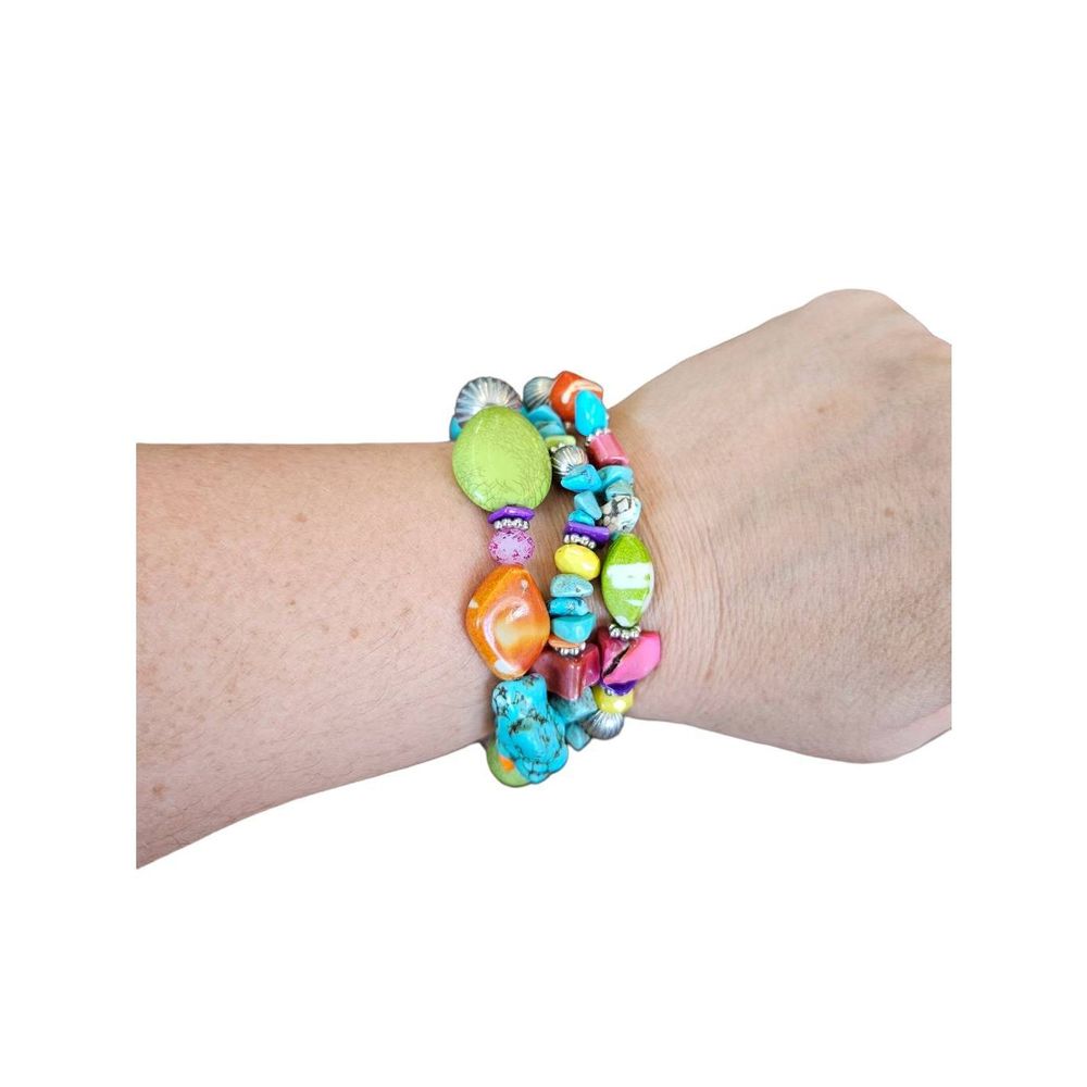 Beaded Triple Set Stretch Bracelets